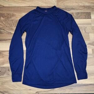 Vintage Patagonia Shirt Men Small Blue Capilene‎ Pullover Base Layer Hiking Knit